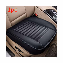 3D Leather Car Seat Cover Breathable Seat Protection Anti-Slip Pad Four - 1pc Front Black