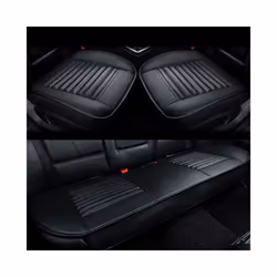 Breathable PU Leather Car Seat Cover Driver's Seat Protection Anti-skid - 1pc Rear Black