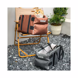 Cat Dog Car Seat Portable Pet Dog Cat Travel Backpack Car Central Control - 02-Grey