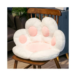 Cat Paw Cushion Chair Seat Cushion Office Seat Backrest Pillow Soft Throw - 70x70cm, White