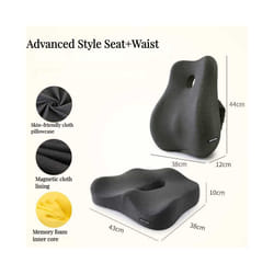 Memory Foam Waist Cushion Massage Back Orthopedic Pillow Lumbar Office - Advanced Set