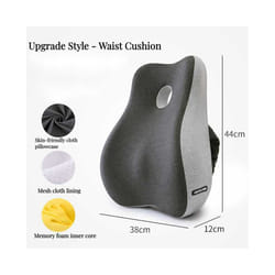 Memory Foam Office Chair Cushion Car Seat Support Waist Pillow Massage - Upgraded Back
