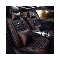 Car Seat Covers Premium Leather Cushion Protector Covers Universal Fit - PQ569 Front black