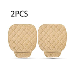Winter Warm Car Seat Cover Cushion Universal Auto Soft Seats Cushions - Front 2pcs Beige