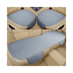 Car Seat Cover Front Rear Back Flax Seat Cushion Linen Automobile Seat - 3 pcs gray