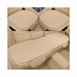 Car Seat Cover Front Rear Back Flax Seat Cushion Linen Automobile Seat - 3pcs beige