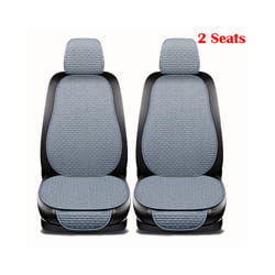Car Seat Cover Front Rear Back Flax Seat Cushion Linen Automobile Seat - 2 seats gray