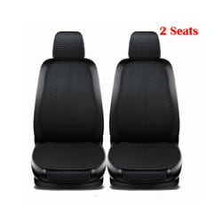 Car Seat Cover Front Rear Back Flax Seat Cushion Linen Automobile Seat - 2 seats black