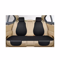 Car Seat Cover Front Rear Back Flax Seat Cushion Linen Automobile Seat - 1 set black rear