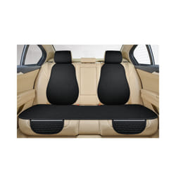 Car Seat Cover Front Rear Back Flax Seat Cushion Linen Automobile Seat - 1 set black rear