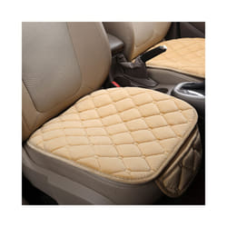 Flocking Cloth Car Seat Cover Protector Universal Front Rear Warm Warm - 1 beige front