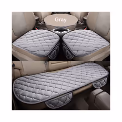 Flocking Cloth Car Seat Cover Protector Universal Front Rear Warm Warm - 1 beige front