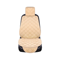 Flocking Cloth Car Seat Cover Protector Universal Front Rear Warm Warm - 1 seat beige