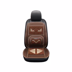 Automotive Products Massage Waist Cushion Seat Backrest Wooden Bead Waist - Coffee color