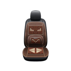 Automotive Products Massage Waist Cushion Seat Backrest Wooden Bead Waist - Coffee color