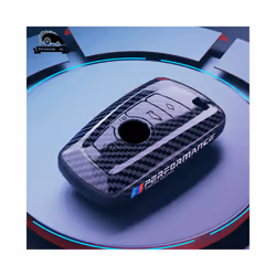 NEW Carbon fiber PC Car Smart Key Fob Case SKin Cover For BMW 3 4 5 Series - A Metallic silver
