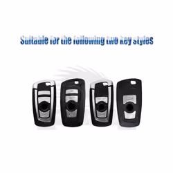 NEW Carbon fiber PC Car Smart Key Fob Case SKin Cover For BMW 3 4 5 Series - A Metallic silver