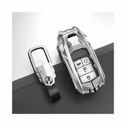 Car Remote Key Cover Case Chain For Honda Civic CR-V HR-V VEZEL JAZZ - Type-A Silver