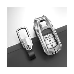 Car Remote Key Cover Case Chain For Honda Civic CR-V HR-V VEZEL JAZZ - Type-A Silver