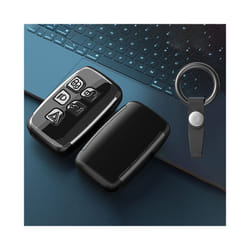 ABS Carbon Fiber Car Remote Key Case Cover Holder for Land Rover Range - Grey set 1