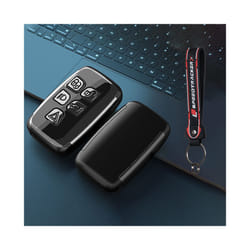 ABS Carbon Fiber Car Remote Key Case Cover Holder for Land Rover Range - Grey set 3