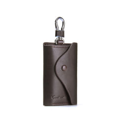 'S Men Genuine Leather Key Wallet Male Housekeeper Small Key Holders - COFFEE