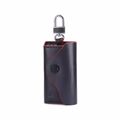 'S Men Genuine Leather Key Wallet Male Housekeeper Small Key Holders - BLACK