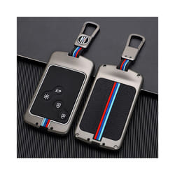Zinc Alloy Car Key Case Cover For Renault Duster Captur Clio Logan Megane - Grey