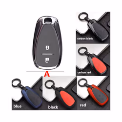 ABS Carbon fiber Car Remote Smart Key Case Cover For chevrolet cruze - A, carbon red