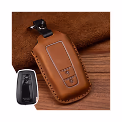 Leather Car Key Case For Toyota Camry CHR Prius Corolla RAV4 Prado 2017 - A 2 Button Brown