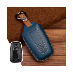 Leather Car Key Case For Toyota Camry CHR Prius Corolla RAV4 Prado 2017 - A 2 Button Blue