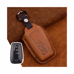 Leather Car Key Case For Toyota Camry CHR Prius Corolla RAV4 Prado 2017 - A 3 Button Brown