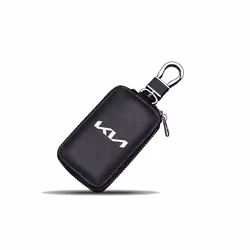 Leather Car Key Case Remote Key Cover Car Accessories For KIA Carnival - brown
