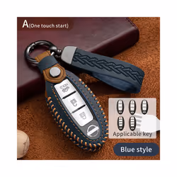 Car key cover case for nissan juke leaf micra k12 note patrol qashqai - brown