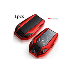 TPU Car Fully Key Case LED Display Key Cover Case for BMW 5 7 series - 1 pcs red