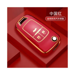 TPU Car Remote Key Case Cover Shell Fob For Buick For Chevrolet Cruze - 3 button Red