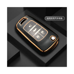 TPU Car Remote Key Case Cover Shell Fob For Buick For Chevrolet Cruze - 4 button Black