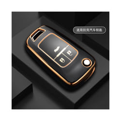 TPU Car Remote Key Case Cover Shell Fob For Buick For Chevrolet Cruze - 3 button Black