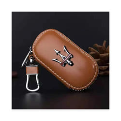 Car zipper key case car key protection bag for Maserati Levante Ghibli - brown