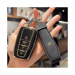 Car Key Case Cover for 2019 2020 2021 2022 Toyota Highlander Camry Rav4 - T beige with R