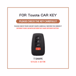 Car Key Case Cover for 2019 2020 2021 2022 Toyota Highlander Camry Rav4 - T beige with R