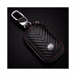 Leather Car Key Case For MG 6 ZS HS MG3 Rui Teng MG5 Rui Xing MG6 Remote - Black