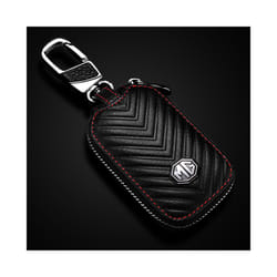 Leather Car Key Case For MG 6 ZS HS MG3 Rui Teng MG5 Rui Xing MG6 Remote - Black
