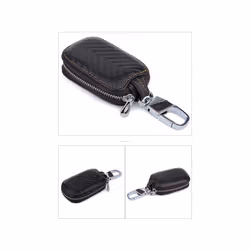 Leather Car Key Case For MG 6 ZS HS MG3 Rui Teng MG5 Rui Xing MG6 Remote - Black