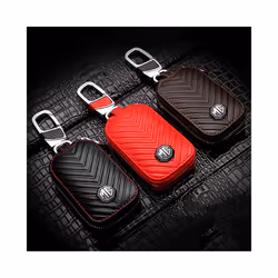 Leather Car Key Case For MG 6 ZS HS MG3 Rui Teng MG5 Rui Xing MG6 Remote - Black