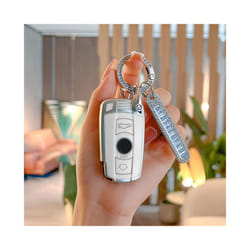 Tpu 3 Buttons Remote  Car Key Case Cover Protector for BMW E90 E60 E70 - White