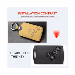 Leather Car Key Cover Case for Renault Clio Megan 3 Kaptur Fluence NEMA - Brown