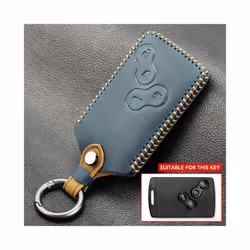 Leather Car Key Cover Case for Renault Clio Megan 3 Kaptur Fluence NEMA - Blue