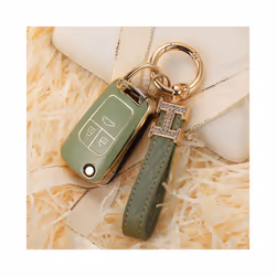 Car Key Case Cover For Chevrolet Cruze Aveo Trax Sail Malibu Captiva - green and keychain