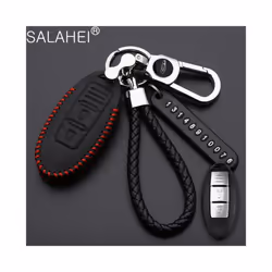 Leather Car Key Case Cover For Nissan Tidda Livida X-Trail T31 T32 Qashqai - A-red
